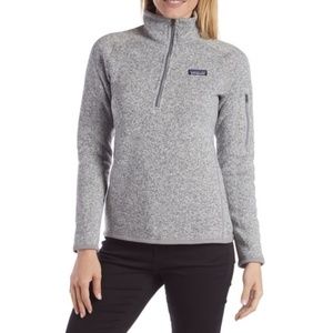 Patagonia Women's Better Sweater Quarter Zip Fleece Birch White - Size Small